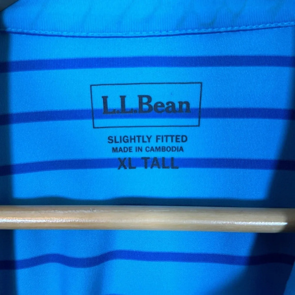L.L. Bean Striped Slightly Fitted Short Sleeve Polo Shirt Men’s XLT - Picture 3 of 5